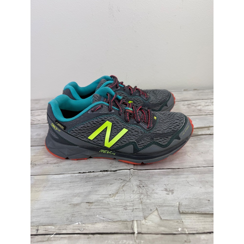 New Balance 910v2 Gore-Tex Trail Running Shoes Womens 9 Grey Teal WT910GX2